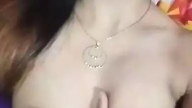 Small booby Tamil girl topless selfie video