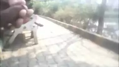 Indain boy flashes in park
