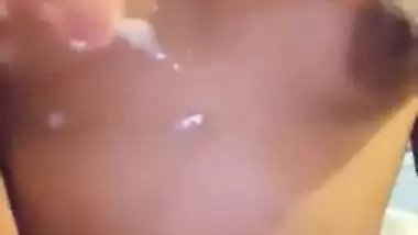 Cum on her young Indian tits