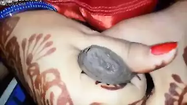 Enjoying the hard nipples of the desi wife