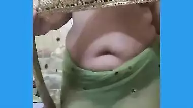 Indian Bhabi Teasing Her Husband In Net Saree