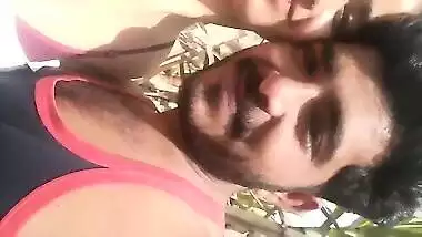 Desi Lover Shows in Open field