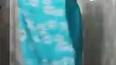 Desi girl striping salwar suit in bathroom